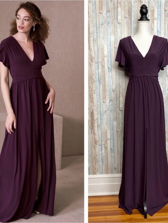 BHLDN Dresses & Skirts - BHLDN Plum Mendoza Jersey Maxi Dress 6
